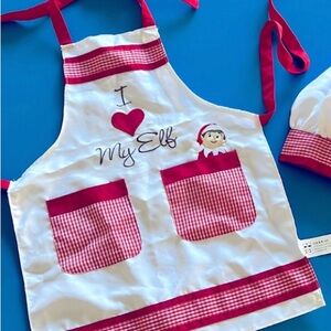 Elf on the Shelf Child's Apron Christmas Holiday Baking Cookies JOY OS